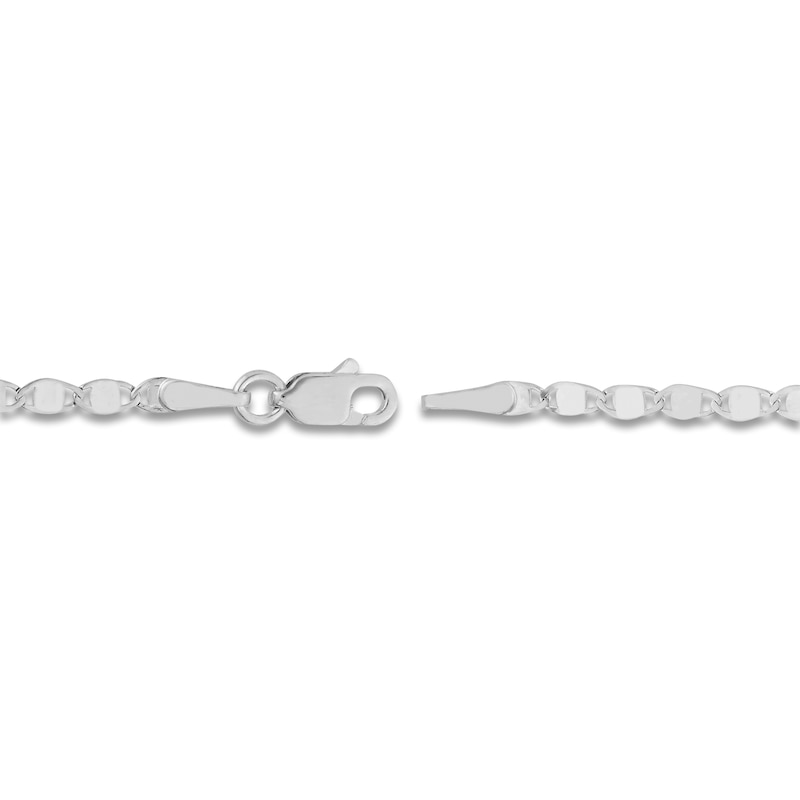 Solid Valentino Chain Necklace 14K White Gold 18" 2.7mm