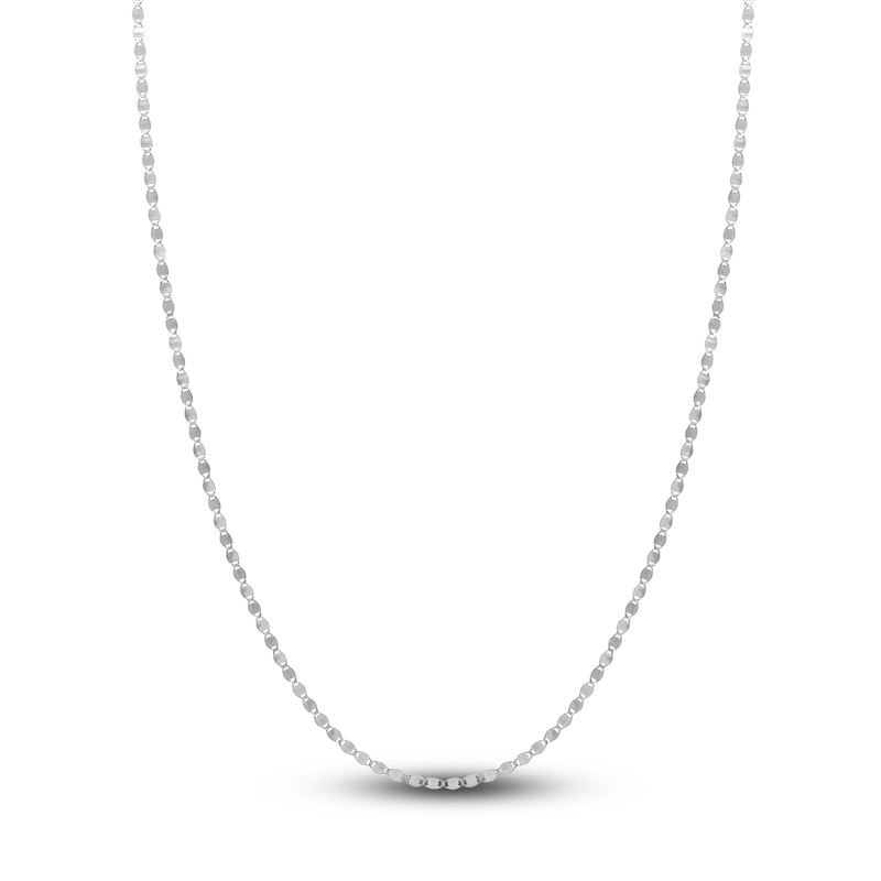 Solid Valentino Chain Necklace 14K White Gold 20" 2.7mm