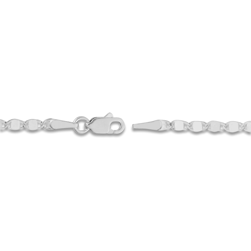 Solid Valentino Chain Necklace 14K White Gold 20" 2.7mm