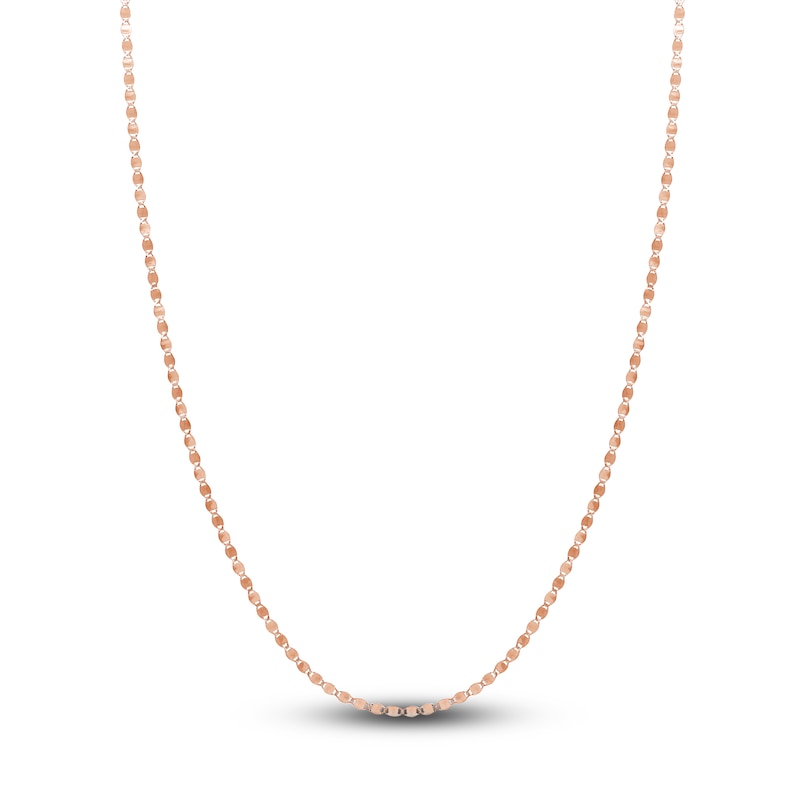 Solid Valentino Chain Necklace 14K Rose Gold 16" 2.7mm