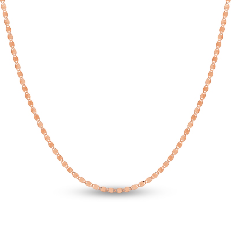 Solid Valentino Chain Necklace 14K Rose Gold 18" 2.7mm