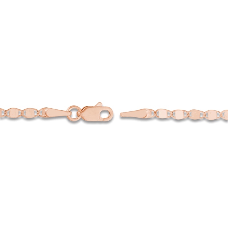 Solid Valentino Chain Necklace 14K Rose Gold 18" 2.7mm