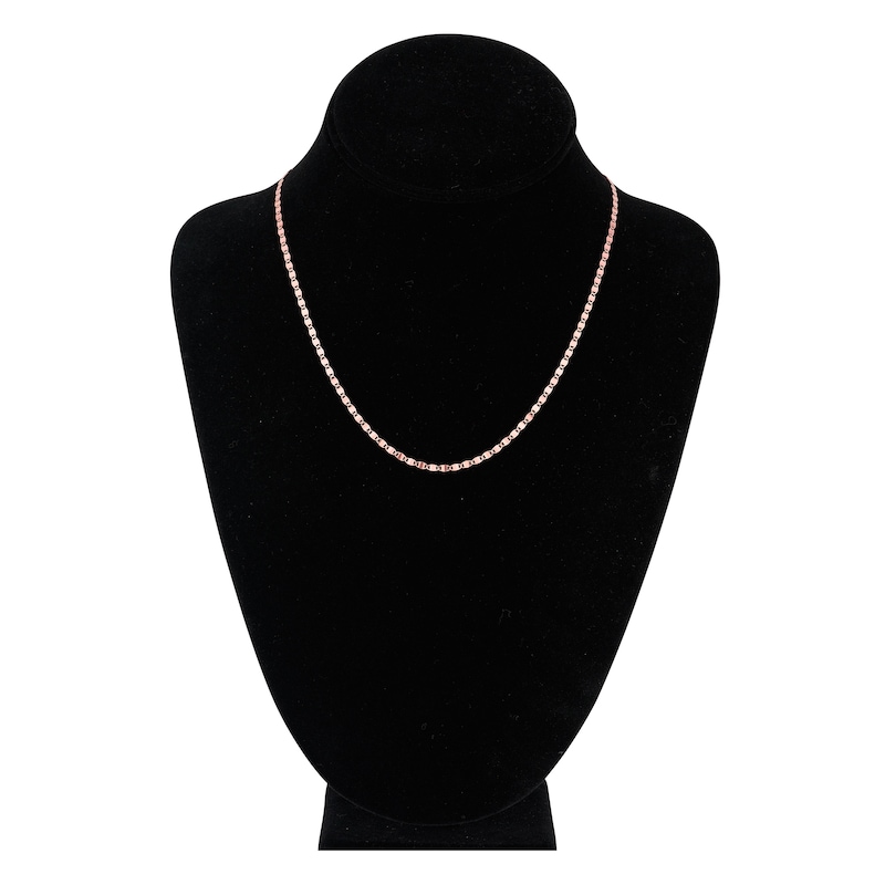 Solid Valentino Chain Necklace 14K Rose Gold 18" 2.7mm