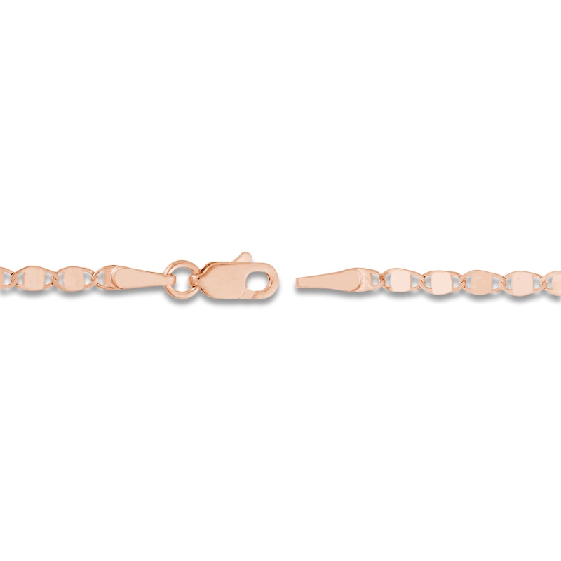 Solid Valentino Chain Necklace 14K Rose Gold 24" 2.7mm
