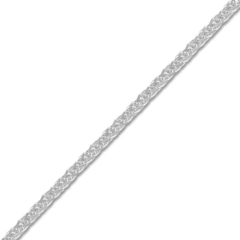 Main Image 2 of Square Solid Wheat Chain Necklace 14K White Gold 20&quot; 1mm