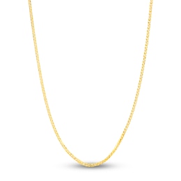 Square Solid Wheat Chain Necklace 14K Yellow Gold 16&quot; 1mm