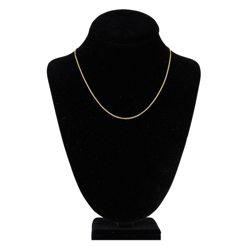 Main Image 4 of Square Solid Wheat Chain Necklace 14K Yellow Gold 18&quot; 1mm