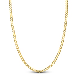 Light Solid Curb Link Necklace 14K Yellow Gold 20&quot; 4.95mm
