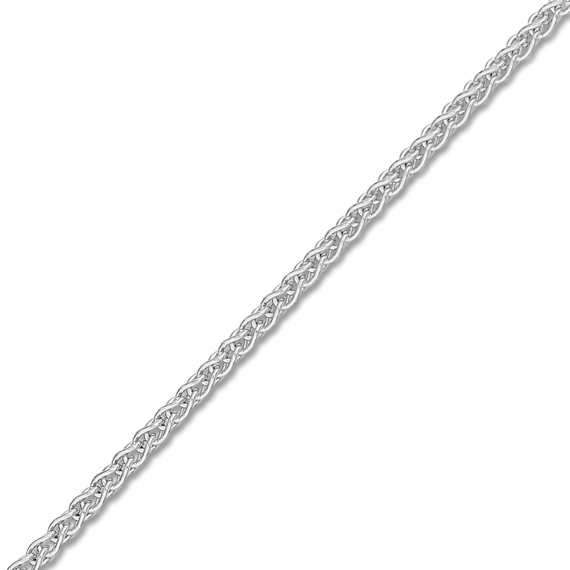 Main Image 2 of Round Solid Wheat Chain Necklace 14K White Gold 18&quot; 1.05mm