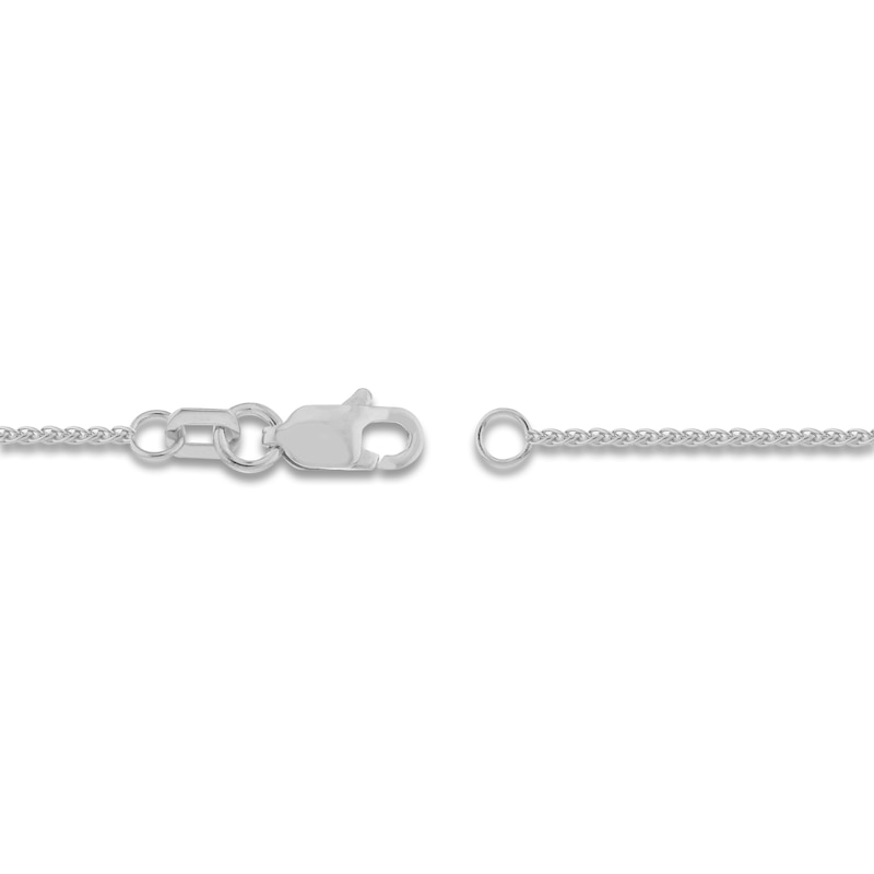 Main Image 3 of Round Solid Wheat Chain Necklace 14K White Gold 18&quot; 1.05mm