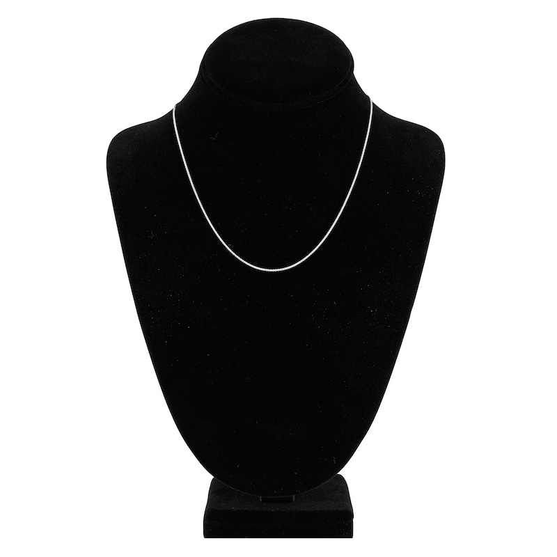 Main Image 4 of Round Solid Wheat Chain Necklace 14K White Gold 18&quot; 1.05mm