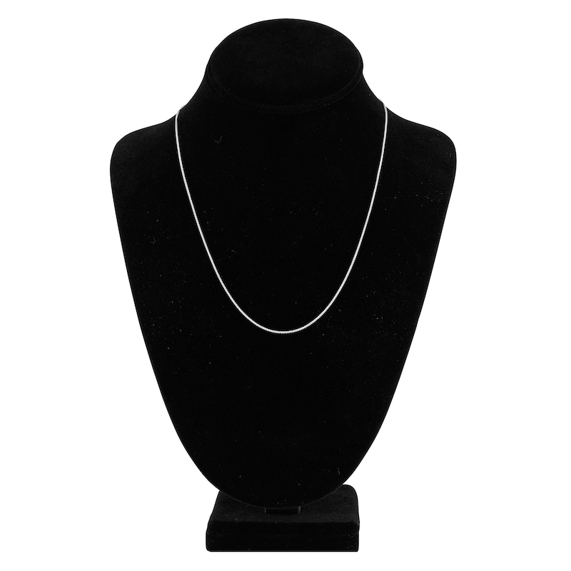 Main Image 4 of Round Solid Wheat Chain Necklace 14K White Gold 20&quot; 1.05mm