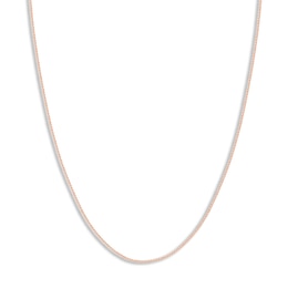 Round Solid Wheat Chain Necklace 14K Rose Gold 18&quot; 1.05mm