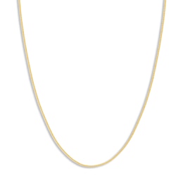 Round Solid Wheat Chain Necklace 14K Yellow Gold 16&quot; 1.05mm