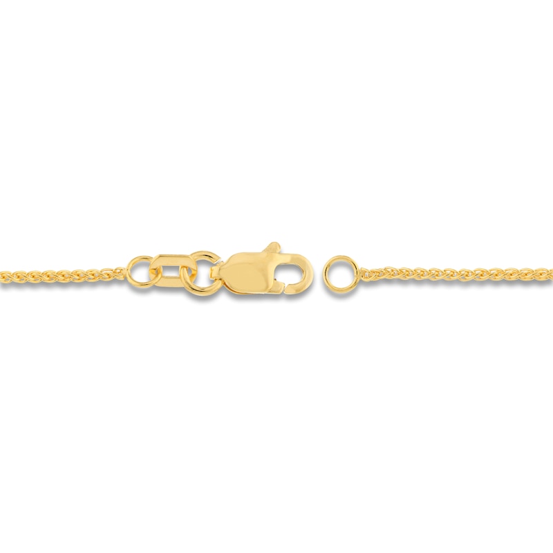 Main Image 3 of Round Solid Wheat Chain Necklace 14K Yellow Gold 16&quot; 1.05mm