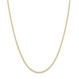 Round Solid Wheat Chain Necklace 14K Yellow Gold 18&quot; 1.05mm