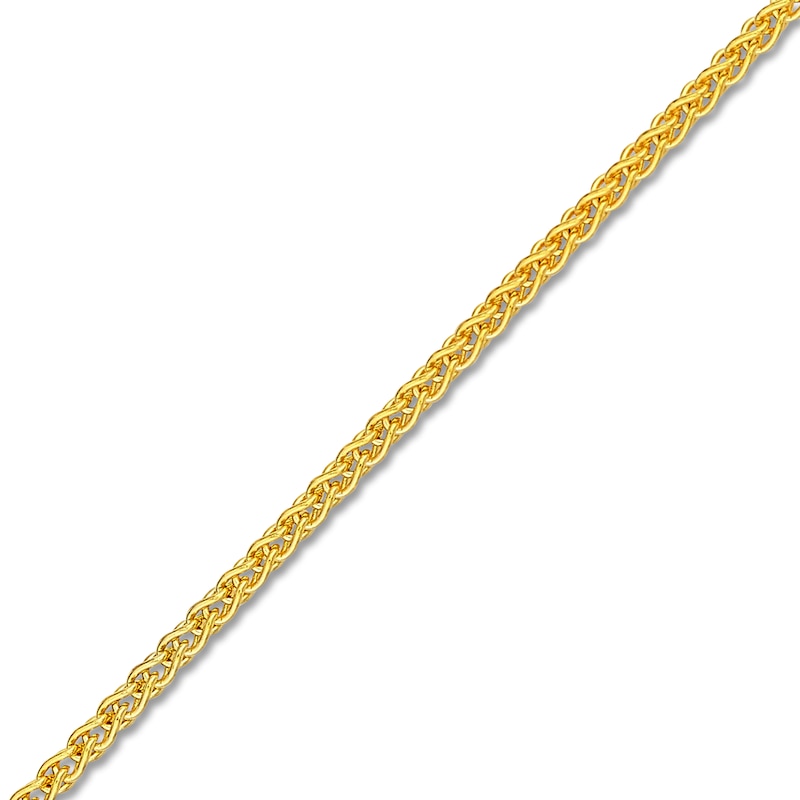 Round Solid Wheat Chain Necklace 14K Yellow Gold 18" 1.05mm