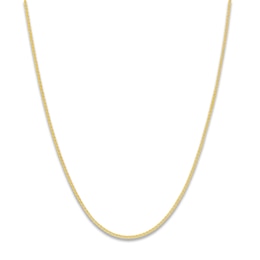 Round Solid Wheat Chain Necklace 14K Yellow Gold 20&quot; 1.05mm