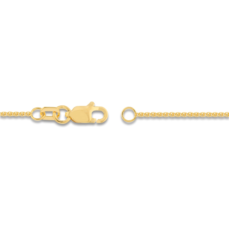 Main Image 3 of Round Solid Wheat Chain Necklace 14K Yellow Gold 20&quot; 1.05mm