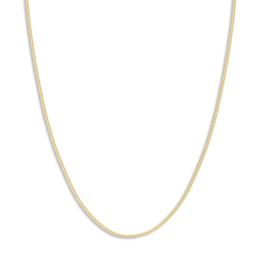 Round Solid Wheat Chain Necklace 14K Yellow Gold 24&quot; 1.05mm