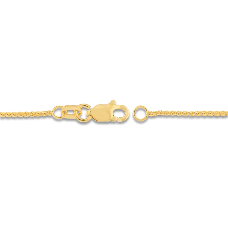 Main Image 3 of Round Solid Wheat Chain Necklace 14K Yellow Gold 24&quot; 1.05mm