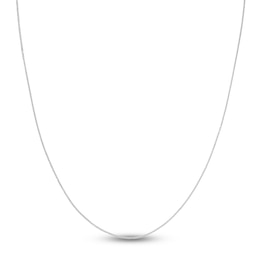 Square Solid Wheat Chain Necklace 14K White Gold 18&quot; 0.85mm