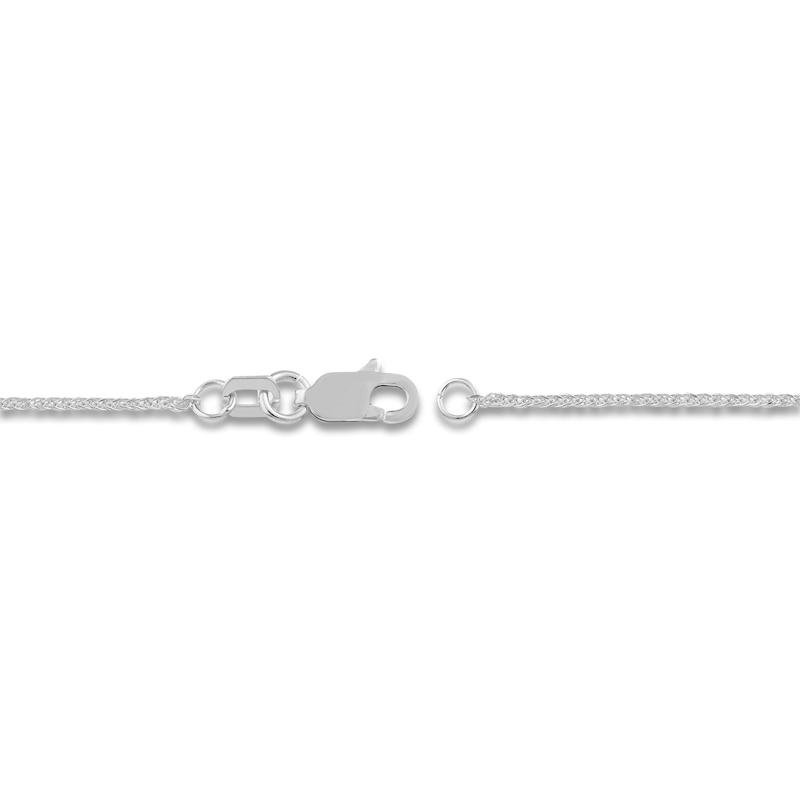 Square Solid Wheat Chain Necklace 14K White Gold 18" 0.85mm