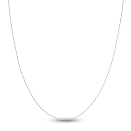 Square Solid Wheat Chain Necklace 14K White Gold 20&quot; 0.85mm