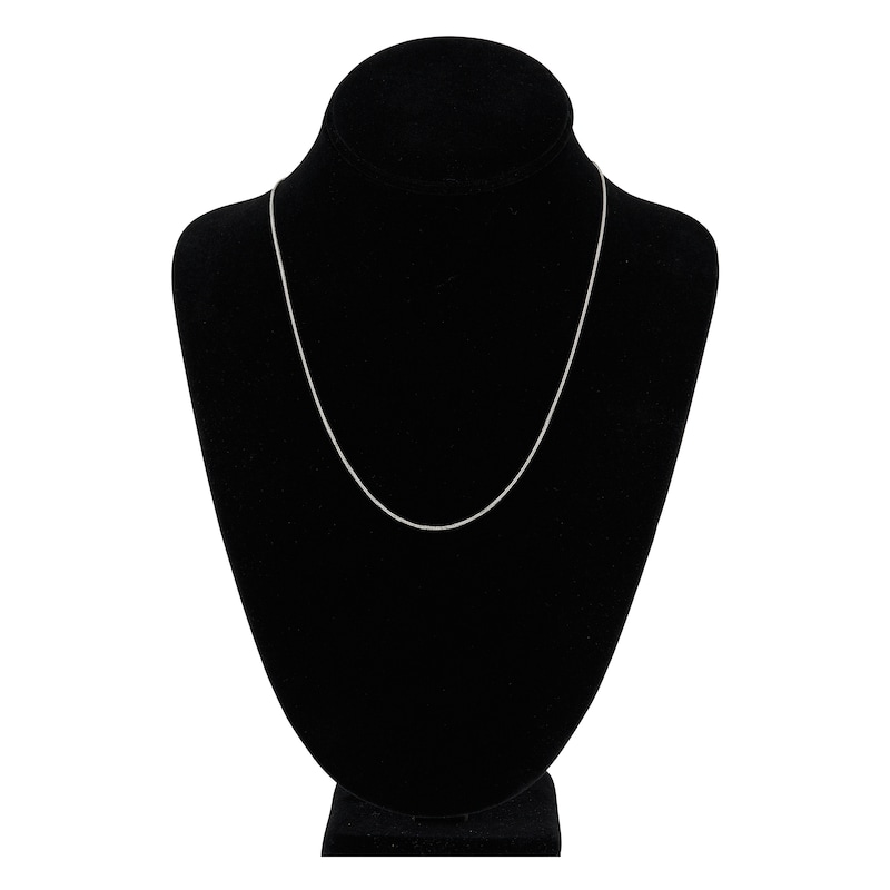 Main Image 4 of Square Solid Wheat Chain Necklace 14K White Gold 20&quot; 0.85mm