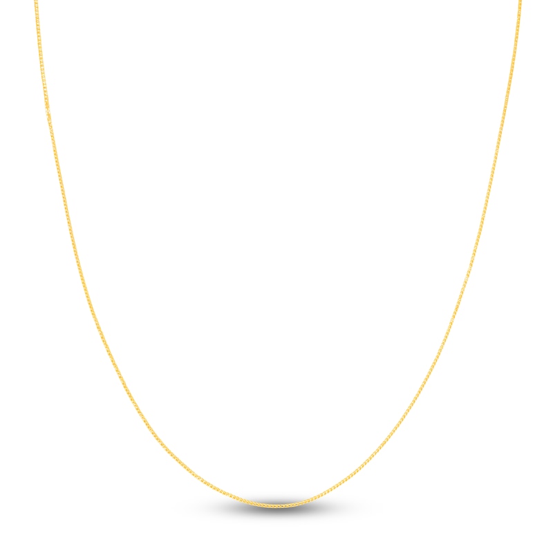 Main Image 1 of Square Solid Wheat Chain Necklace 14K Yellow Gold 18&quot; 0.85mm