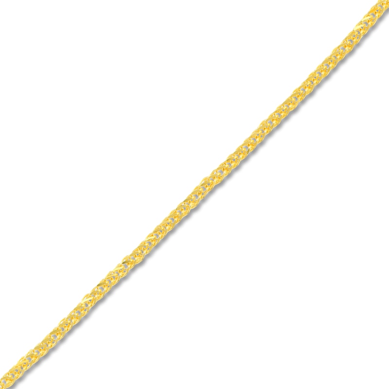 Main Image 2 of Square Solid Wheat Chain Necklace 14K Yellow Gold 18&quot; 0.85mm