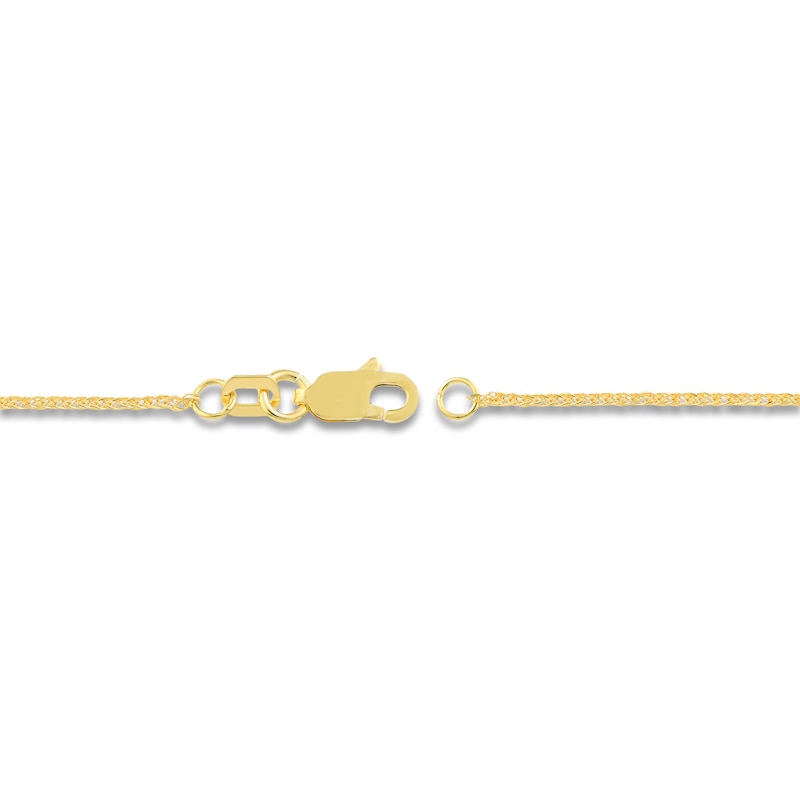 Main Image 3 of Square Solid Wheat Chain Necklace 14K Yellow Gold 18&quot; 0.85mm