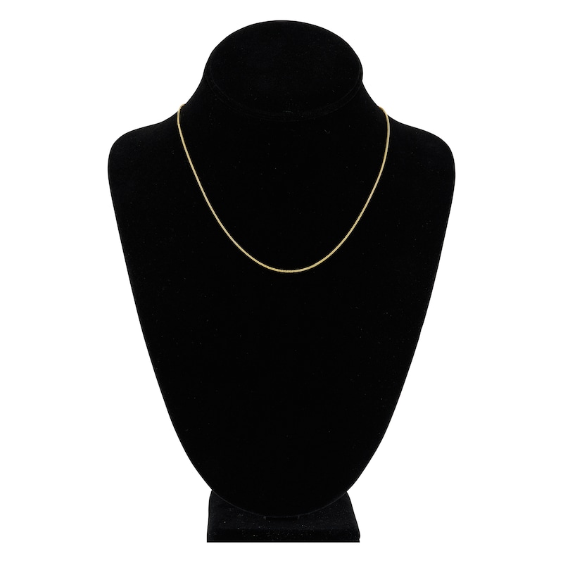 Main Image 4 of Square Solid Wheat Chain Necklace 14K Yellow Gold 18&quot; 0.85mm