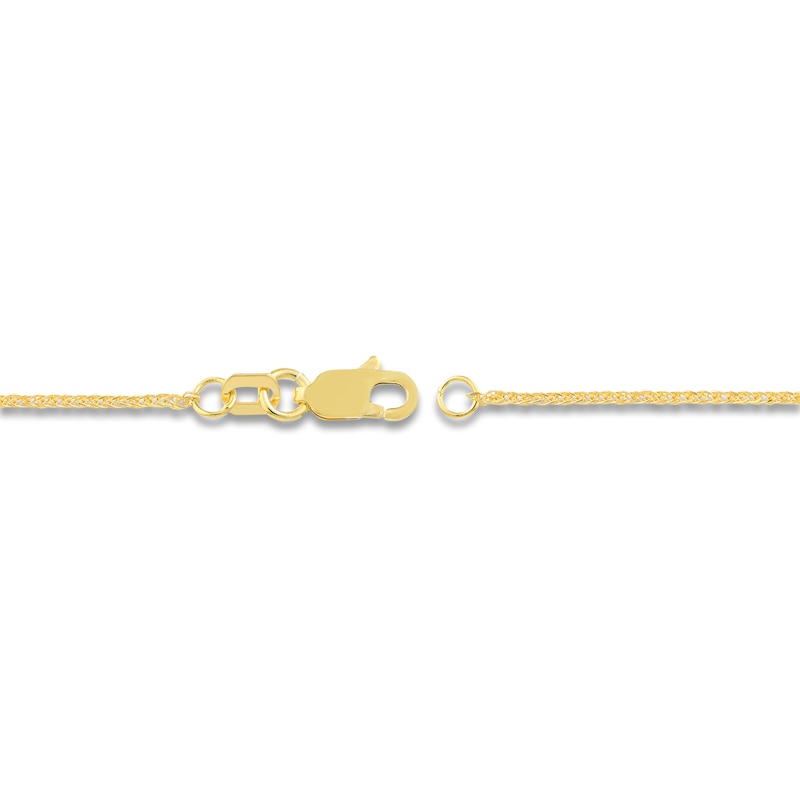 Square Solid Wheat Chain Necklace 14K Yellow Gold 20" 0.85mm