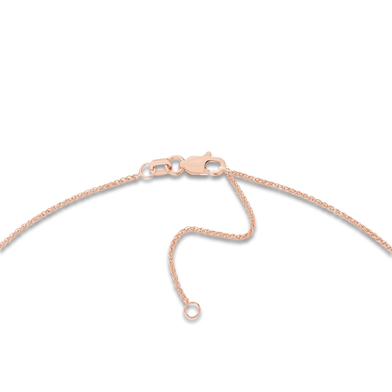 Main Image 3 of Round Solid Wheat Chain Necklace 14K Rose Gold 18&quot; 1.05mm