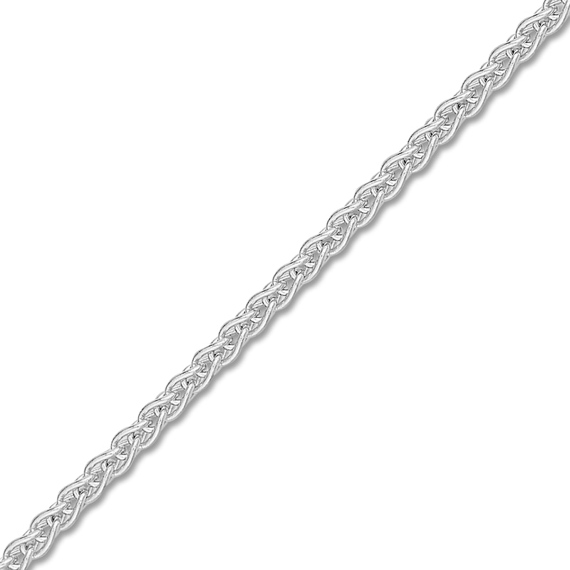 Main Image 2 of Round Solid Wheat Chain Necklace 14K White Gold 18&quot; 1.25mm