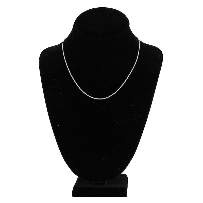 Main Image 4 of Round Solid Wheat Chain Necklace 14K White Gold 18&quot; 1.25mm