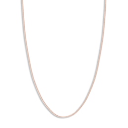 Round Solid Wheat Chain Necklace 14K Rose Gold 16&quot; 1.25mm