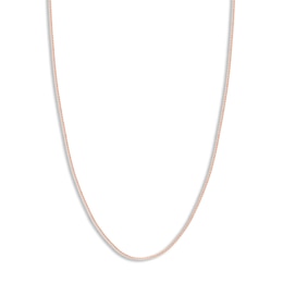 Round Solid Wheat Chain Necklace 14K Rose Gold 18&quot; 1.25mm