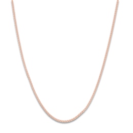 Round Solid Wheat Chain Necklace 14K Rose Gold 20&quot; 1.25mm