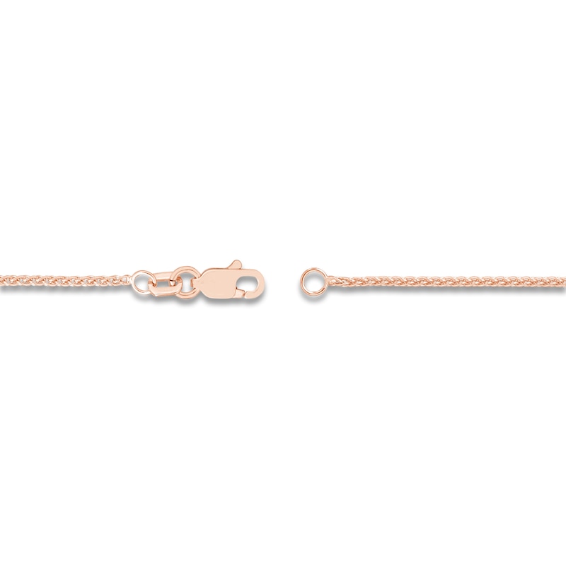 Main Image 3 of Round Solid Wheat Chain Necklace 14K Rose Gold 20&quot; 1.25mm