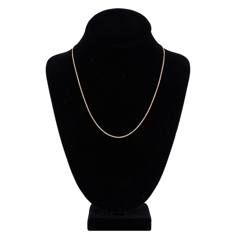 Main Image 4 of Round Solid Wheat Chain Necklace 14K Rose Gold 20&quot; 1.25mm