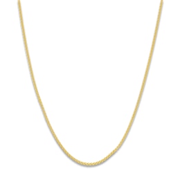 Round Solid Wheat Chain Necklace 14K Yellow Gold 16&quot; 1.25mm