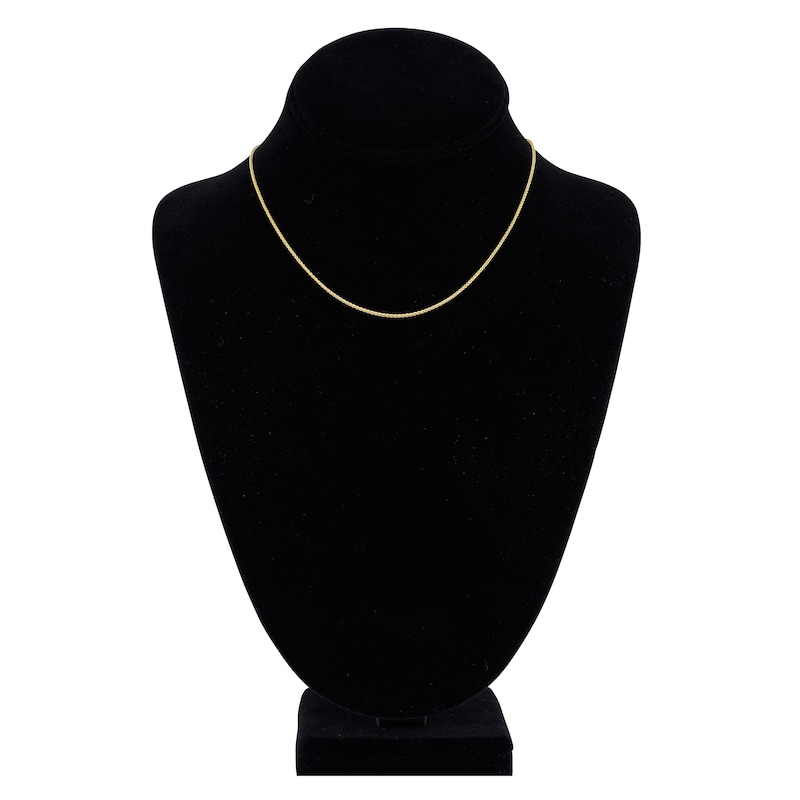 Main Image 4 of Round Solid Wheat Chain Necklace 14K Yellow Gold 16&quot; 1.25mm