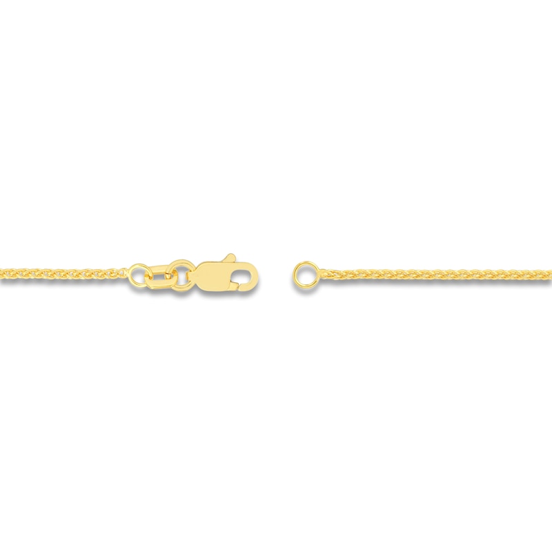 Main Image 3 of Round Solid Wheat Chain Necklace 14K Yellow Gold 18&quot; 1.25mm