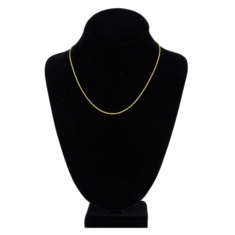 Main Image 4 of Round Solid Wheat Chain Necklace 14K Yellow Gold 18&quot; 1.25mm