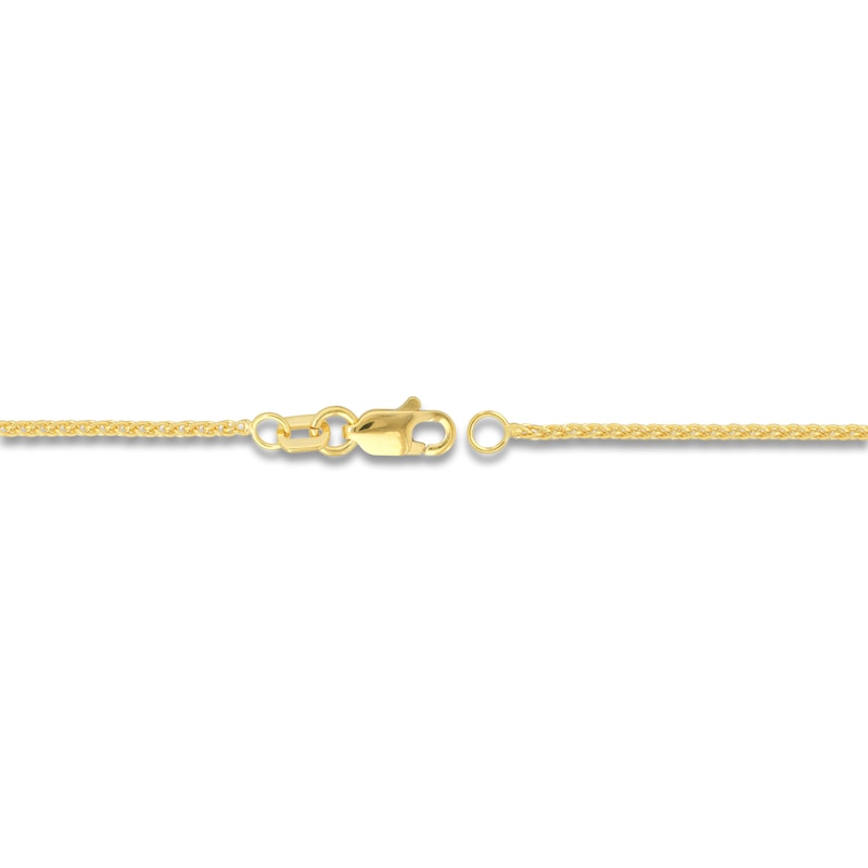 Main Image 3 of Round Solid Wheat Chain Necklace 14K Yellow Gold 20&quot; 1.25mm