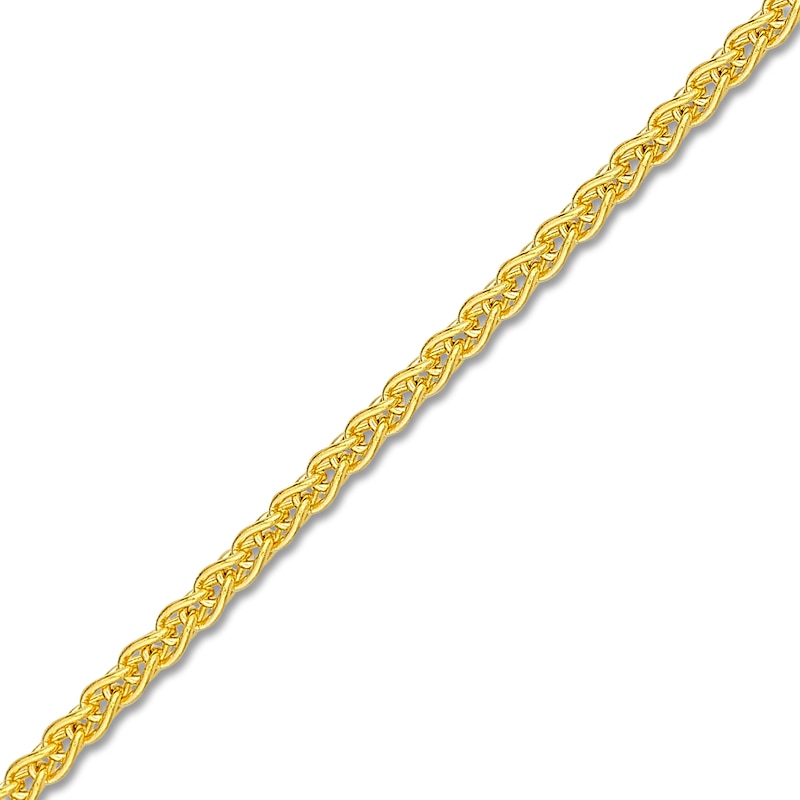 Main Image 2 of Round Solid Wheat Chain Necklace 14K Yellow Gold 24&quot; 1.25mm