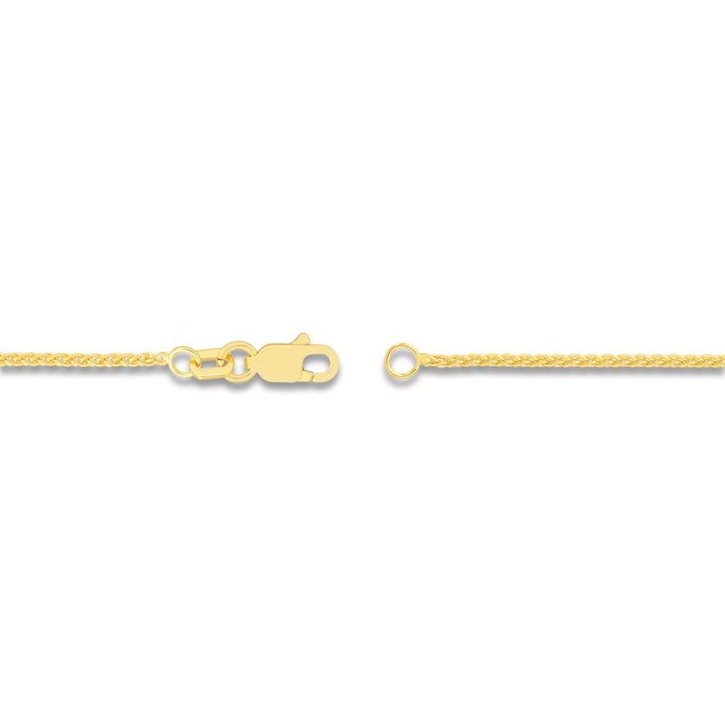 Main Image 3 of Round Solid Wheat Chain Necklace 14K Yellow Gold 24&quot; 1.25mm