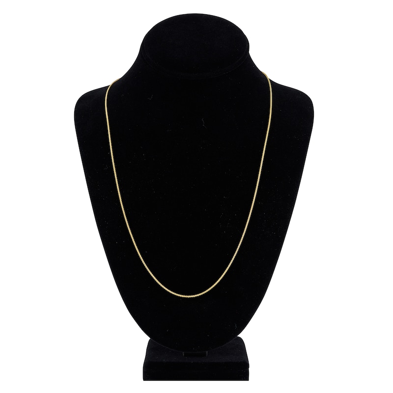 Main Image 4 of Round Solid Wheat Chain Necklace 14K Yellow Gold 24&quot; 1.25mm